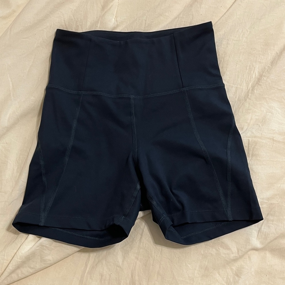 Girlfriend Collective Navy Bike Shorts